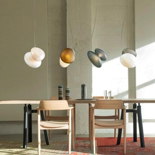 Nordic White Glass Pendant Light Round Oval Cylinder Hanging Lamp Dinning Room Hotel Restaurant Lounge Study Office Bedroom
