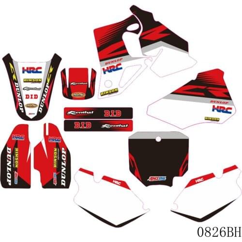 For HONDA CR 80 CR80 1996 1997 1998 1999 2000 2001 2002 Full Graphics Decals Stickers Motorcycle Background Custom Number 3M
