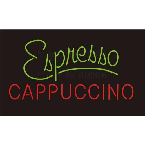 Custom NEON Sign Board Espresso Cappuccino Coffee Restaurant GLASS Tube Display Store Shop Light Signboard Signage Signs 17*14"