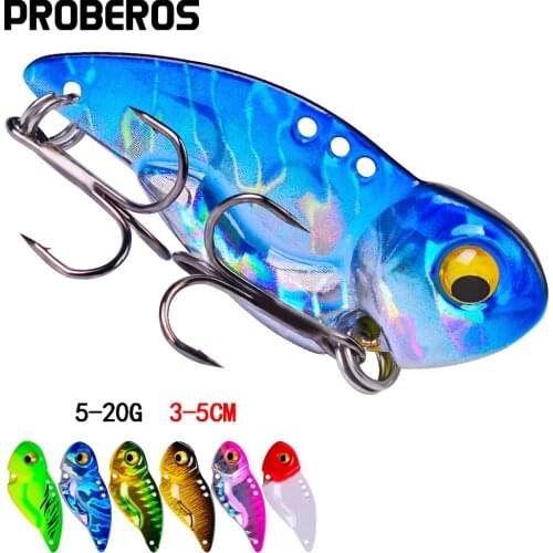 PROBEROS 1PCS VIB Lures Minnow 5g 8g 14g 20g 3D Eyes Spoon Spinner Fishing Lure Jigs Trout Metal Hard Bait Fishing Tackle