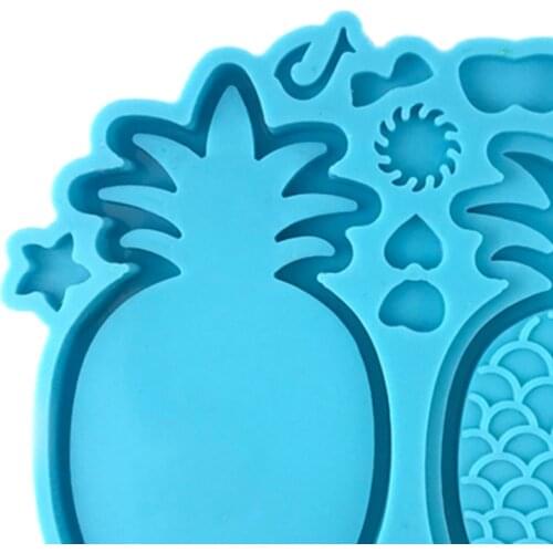 R58E Quicksand Pineapple Epoxy Resin Mold Handheld Game Shaker Pendant Silicone Mould