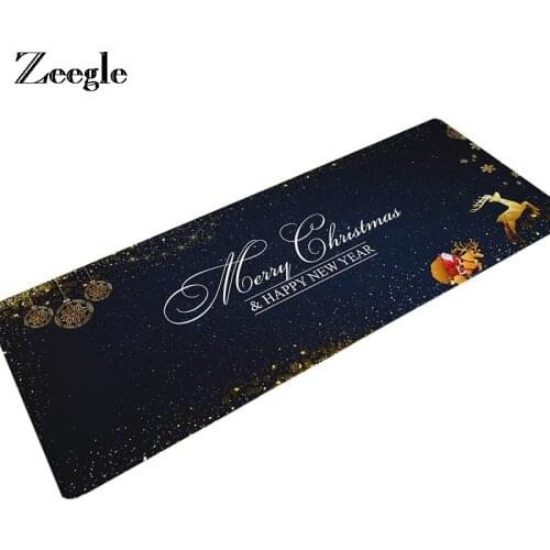 Zeegle Christmas Decor Kitchen Carpet Non-slip Door Mat Absorbent Bath Mat Kid Room Doormat Bedroom Rectangle Beside Rug