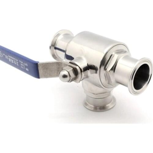102mm 304 Stainless Steel Sanitary Ball Valve 3 Way Tri Clamp Ferrule Type For Food Homebrew Diary
