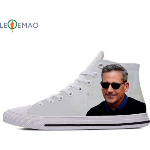 Custom Spring Autumn Canvas Shoes Steve Carell High Quality Handiness Flats Mens Casual Shoes Comfortable Big White Zapatillas