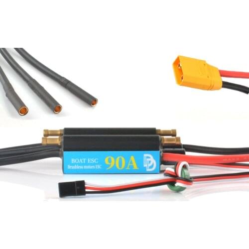 DD 90A Waterproof Brushless ESC Electronic Speed Controller with XT90 and 4.0mm Banana Head Connector for Model Ship RC Boat