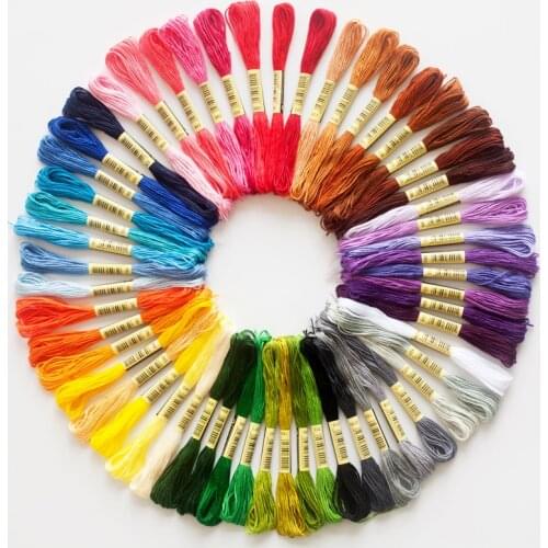 Cross Stitch Thread Polyester Cotton Multicolor Embroidery Thread Sewing Skeins Craft Kit DIY Sewing Tool 50/100/150/200/250pcs