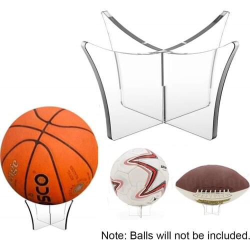 Ball Display Stand Acrylic Holder Mount Clear Basketball Supports Bracket Volleyball Stand for Soccer Volleyball Basketball