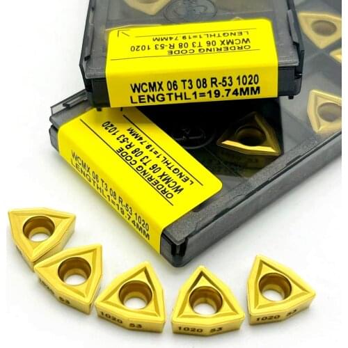 10pcs WCMX06T308 R 53 1020 special blade for fast U-drill carbide blade metal turning tools cutting tool WCMX 06t308 U-drill