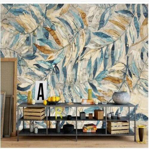 Wellyu Custom large fresco 120 beautiful leaves Nordic sofa background wall nonwovens super green wallpaper papel de parede