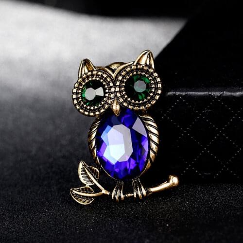 3 Colors Owl Crystal Brooches Women Girls Rhinestones Fashion Jewelry for Women Brooch Pins Animal Jewelry