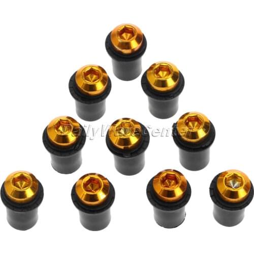 Gold M5 Motorcycle Windscreen Screws Windshield Bolts Fairing Mountings Screws Nut Universal Windscreen Bolt Pattern Motor Parts