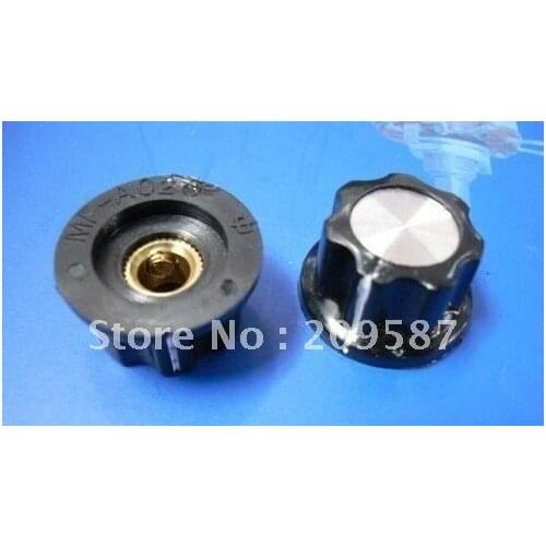 10pcs 20pcs 50pcs Skirted Knob MF-A02 A02 For Standard Pots Black D 23mm H 14mm Hole Diameter 6mm