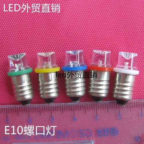 12V E10 LED a small lamp bulb lamp bulb experiment LED crystal pen small red yellow blue green white