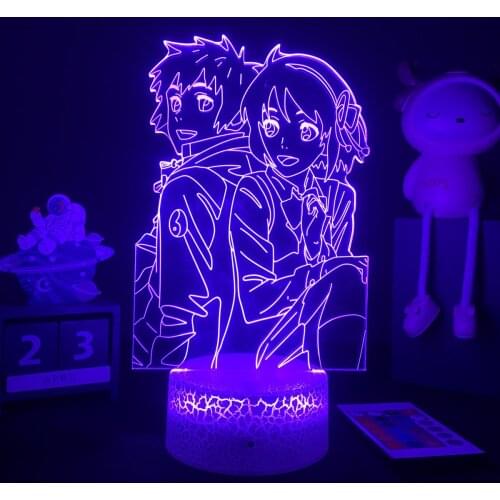 Anime Your Name 3D LED Lamp for Bedroom Decor Nightlight Birthday Gift Anime 3d Lamp Mitsuha Miyamizu Your Name
