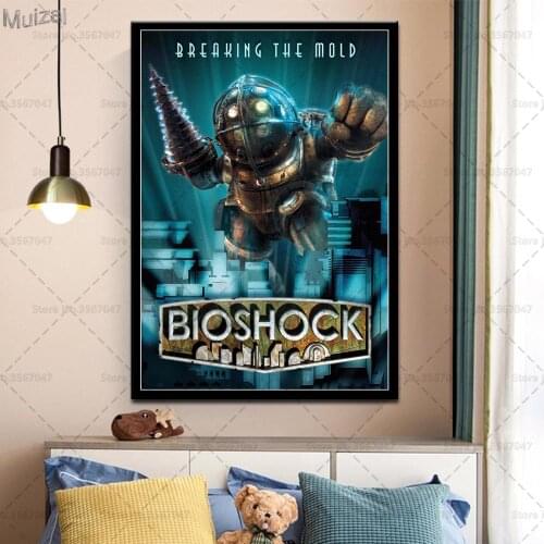 Art Poster Bioshock Rapture Video Game Movie Canvas Painting Retro Wall Pictures Prints for Living Room Home Decor