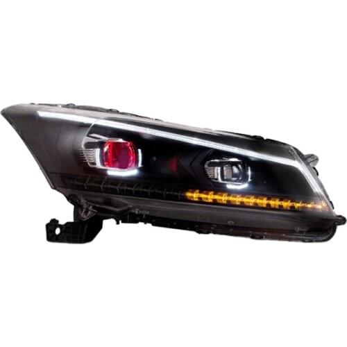 Goodmolds Car LED Head Lamp Fit For Honda Accord 2008-2012 Headlight LED DRL with moving turn signal Dual Beam Lens