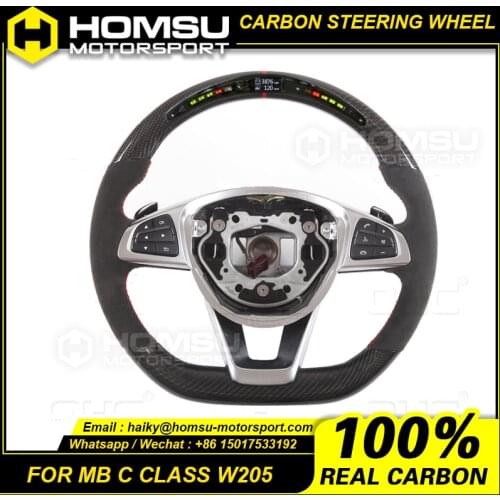 Auto Racing Car Steering Wheel Compatible With mercedes benz C Class W205 2015-2018 LED Carbon Fiber Steering Wheel Performance