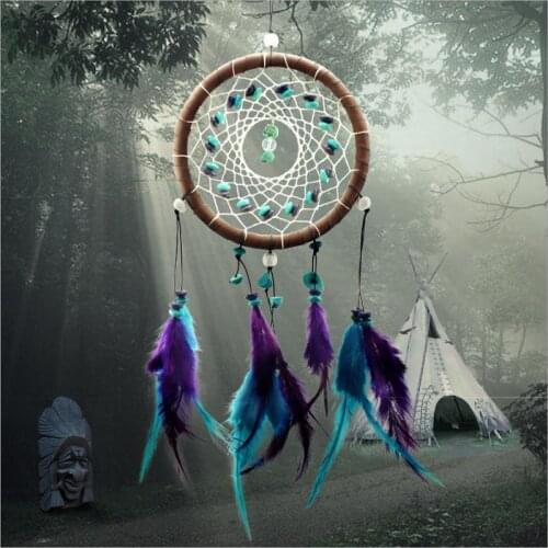 45cm Large Vintage Circular Dream Catchers Wall Hanging Household Decoration Mix-Color Feathers Wind Chimes Dreamcatchers Crafts