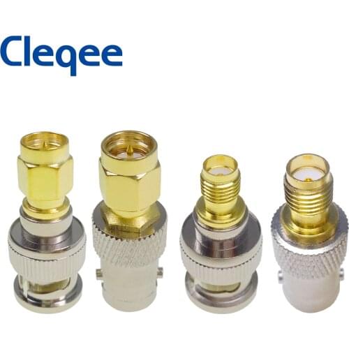 Cleqee 4PC SMA to BNC Plug Connector Kit Male Female M/F Radio Antenna Adapter RF Coax Converter Coaxial