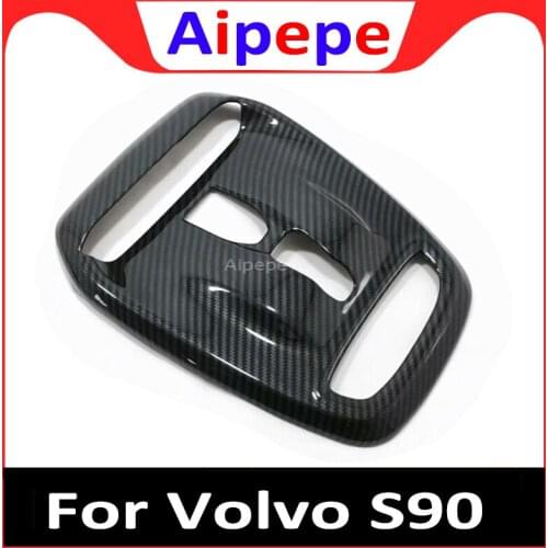 For Volvo XC60 2018 2019 / XC90 2015-2018 / S90 V90 2017-2019 Carbon ABS Accessories Interior Front Reading Light Cover Trim1PCS