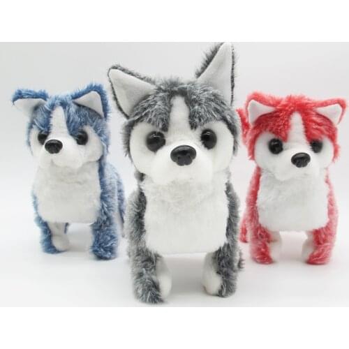 Electric Plush Pets Doll Toy Husky dog Cute Simulation Puppy Plush Toys Bark Walk Smart Robot Dog interactive Toys For Kid gift