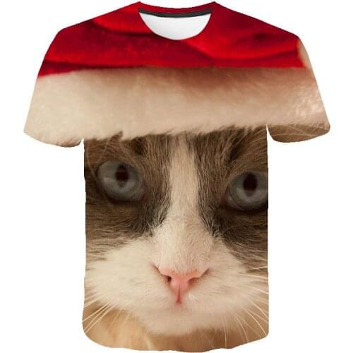 Cat Graphic Print Girl Boys T Shirts Harajuku Funny Baby T Shirt White Tops Casual Short Tees Kids Oversize Shirt Fashion Tee