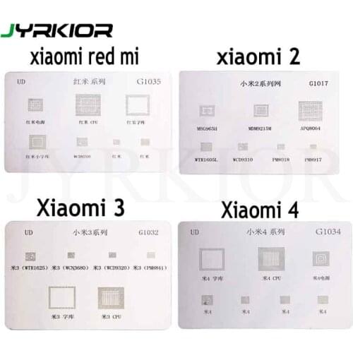 Jyrkior For Xiaomi 2 3 4 Red mi 4pcs/Set IC Chip Multi-Purpose BGA Reballing Stencil Template