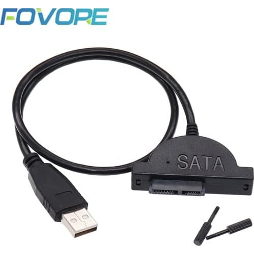 LED Indicator USB 2.0 to 7+6 13Pin Mini SATA II Cable Adapter for Notebook CD-ROM DVD-ROM for HDD Caddy Slimline Drive