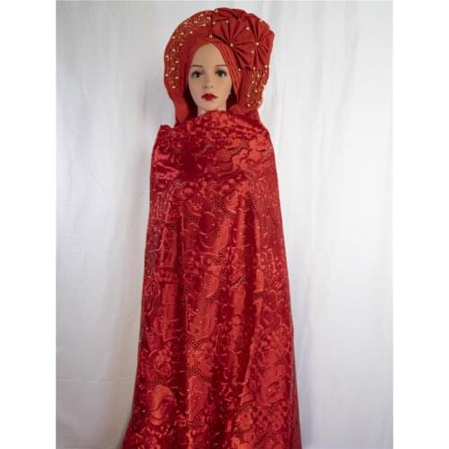 Hot Selling Tissu African Swiss Voile Lace Dentelle Blanche 100% Cotton Lace Fabric nigerian headtie auto gele for wedding 5yard