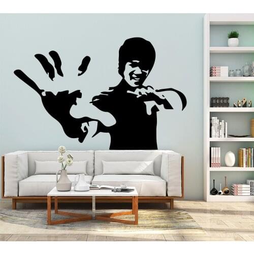 Fashionable Kung Fu Bruce Lee Vinyl Wall Stickers Waterproof Home Decoration Nursery Room Decor Wall Art Poster B239