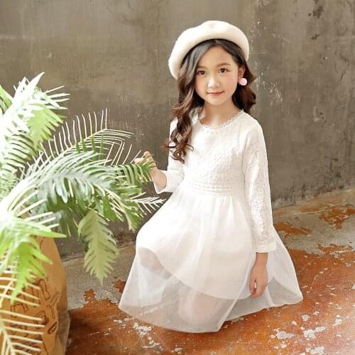 New Girls Dress Autumn Winter Princess Girls Lace Dresses Kids Clothes Fashion Girls Party Dress 3-11Y BC482
