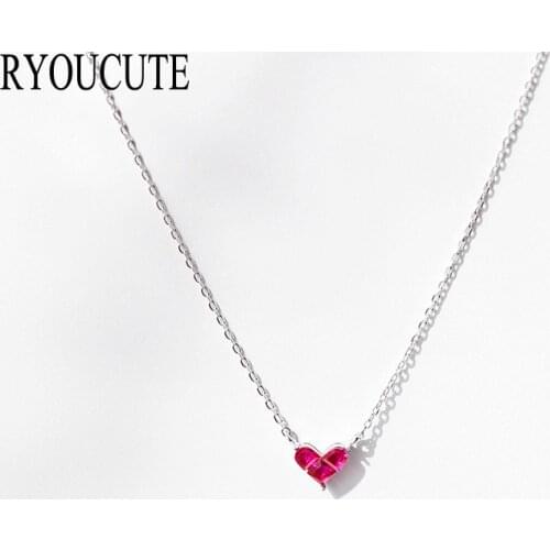 New Silver Color Heart Necklaces for Women Wedding Jewelry Cubic Zirconia Long Necklaces Bijoux Jewelry Wholesale