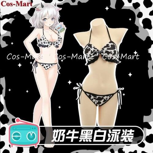 Original Black And White Cow Spot Bikini Cosplay Costume Sexy Bandage Spa And Beach Swimsuit Activity Party Role Play Clothing
