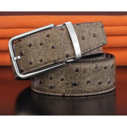 Stainless Steel Pin Buckle Luxury Black Belt Mens Cowhide Casual Belt Belt High Quality Designer Cintos Masculinos