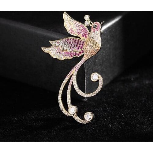 Luxury Lucky Phoenix Aesthetic Brooches For Womens Clothing Clothes Accessories 2021 New Year Gifts Jewelry Metal Pins Badges