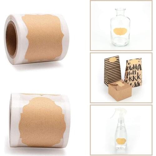 300pcs Kraft Paper Gift Tags Self-adhesive Label Sticker for Bottles Present Brown Craft Stickers Product: brown craft stickers