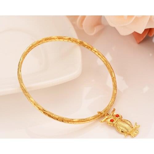 Dubai Charm Bracelet Gold cz crystal Bowl bangle kids girls women Hand Chain Jewelry anklets Arab gift