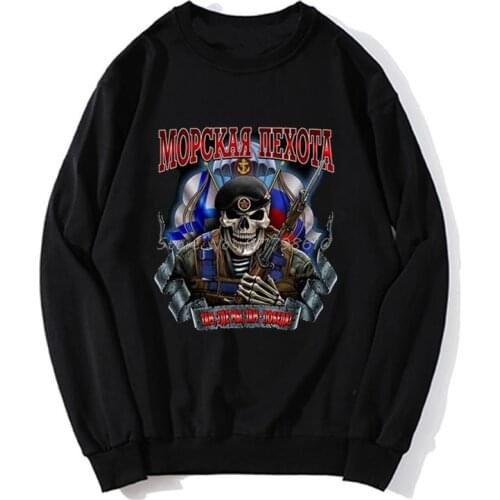Russian Hoodies Russia Putin Military MARINES Mens Clothing Army SKULL Men Hoodie Spring Autumn Sweater Streetwear Harajuku