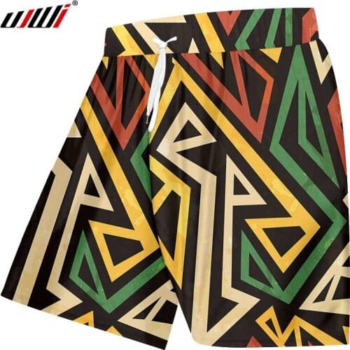 UJWI Summer New Hiphop Sweatpants Male Colorful Cool Version Geometric 3D Stitching Dinosaur Sports Shorts Loose Casual Purchase