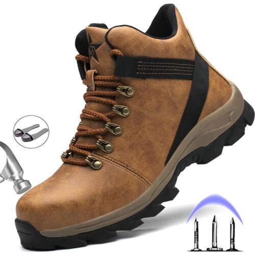 Steel Toe Safety Shoes Men Boots Winter Puncture-Proof Work Shoes Construction Designer Sneakers Men Indestructible Shoes