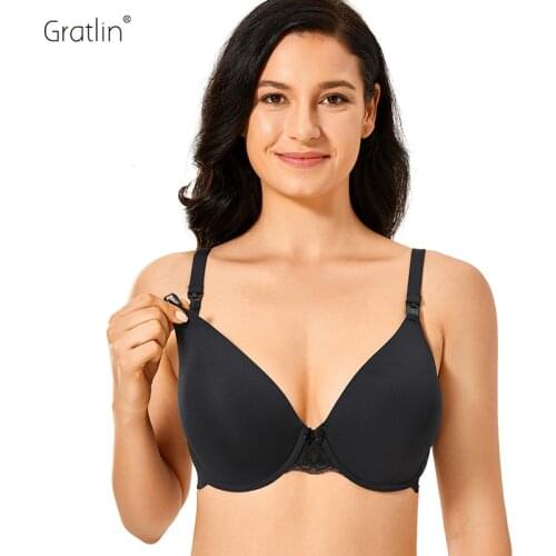 Gratlin Womens Breastfeeding Seamless Underwire Maternity Nursing Bra For Pregnant