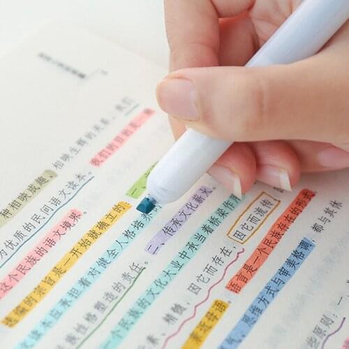 20CB 3 Pcs/Pack Colorful Retractable Highlighters Retractable Markers Pen 2 Chisel-tip 1 Bullet Nib 3 Macaron Color Markers