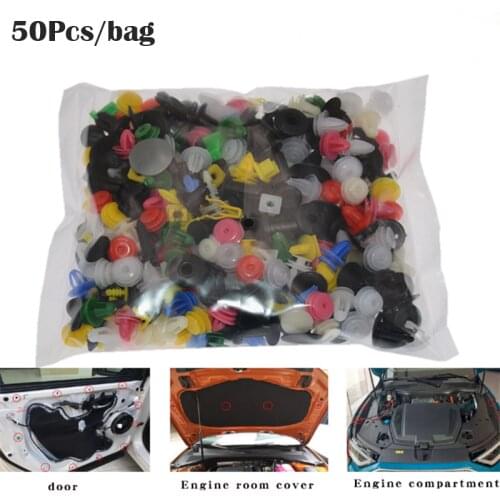 50Pcs/bag Universal Mixed Auto Fastener Car Bumper Clips Retainer Car Fastener Rivet Door Panel Liner for All Car Auto Fastener