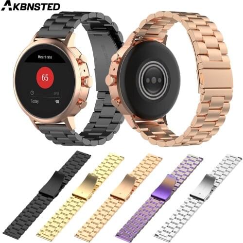 AKBNSTED Stainless Steel Metal Replacement Strap For Fossil Womens Sport/Charter HR/Gen 4 Q/Venture HR Smart Watch Wristband