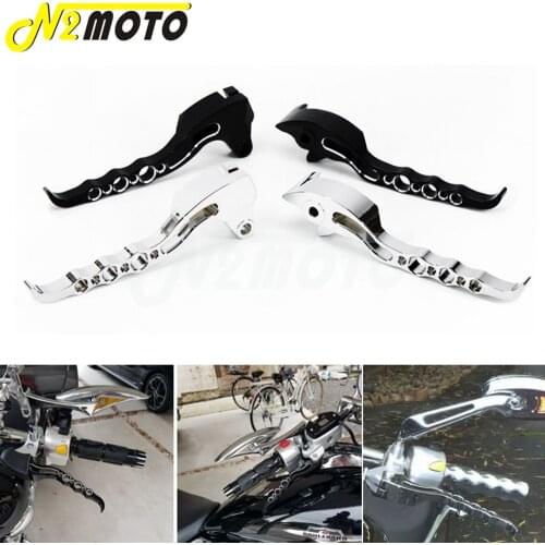 Aluminum Motorcycle Black/Chrome Loopholes Brake Clutch Levers For Suzuki Boulevard M109R M109 2006- 2014 2015 2016 2017