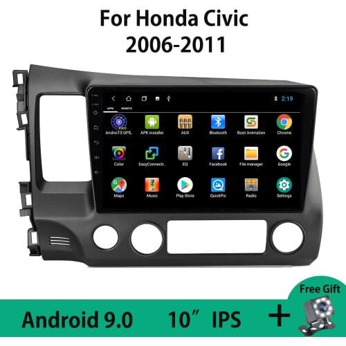Android 9.0 IPS 10" Touchscreen Car Radio Multimedia Player For Honda Civic 2006-2011 Navigation GPS DVD Player TPMS WIFI OBDII