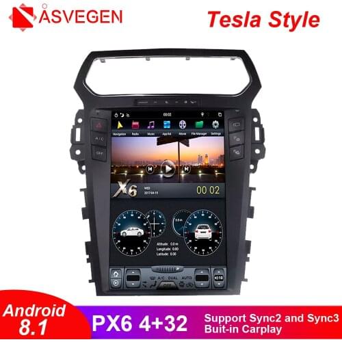Tesla Style Android 8.1 4+32G Car DVD Player GPS Navigation For Ford Explorer 2011+headunit multimedia audio radio player