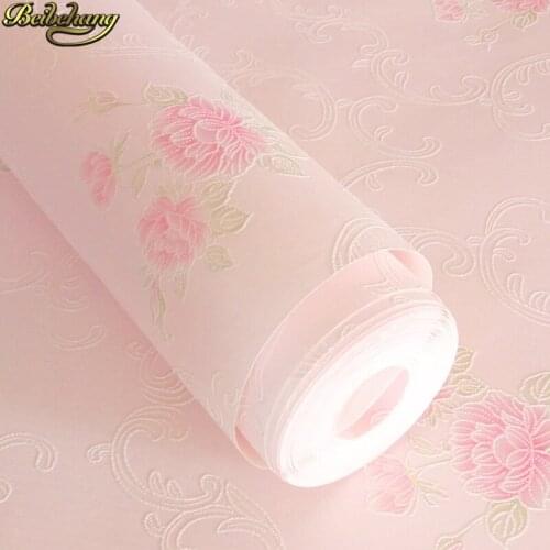 Beibehang papel de parede 3D cream blue pink Floral wall covering wallpaper for wall paper living room home decor TV background