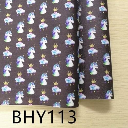 Free shipping 7.6*12inch cartoon print synthetic leather fabric for DIY accessories BHY113