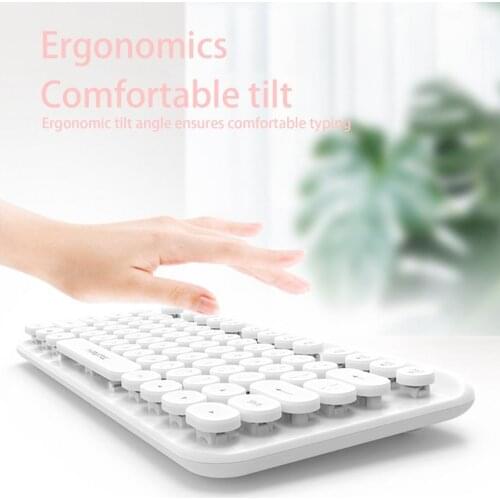 Y60 Bluetooth 2.4G 75 Keys Wireless Keyboard Rechargeable Ergonomic KeyboardFor Laptop PC TV iPad Macbook